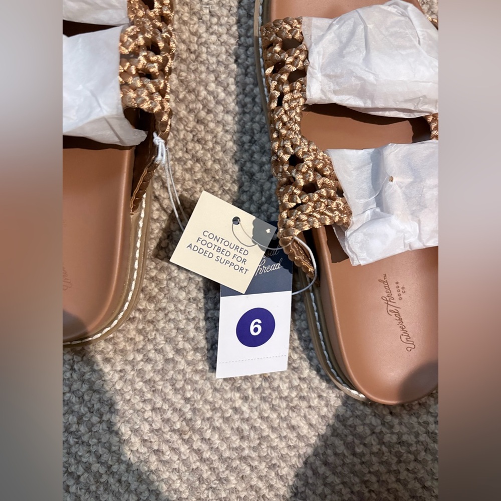 Universal Thread Tan Braided Sandals NWT size 6 N… - image 1